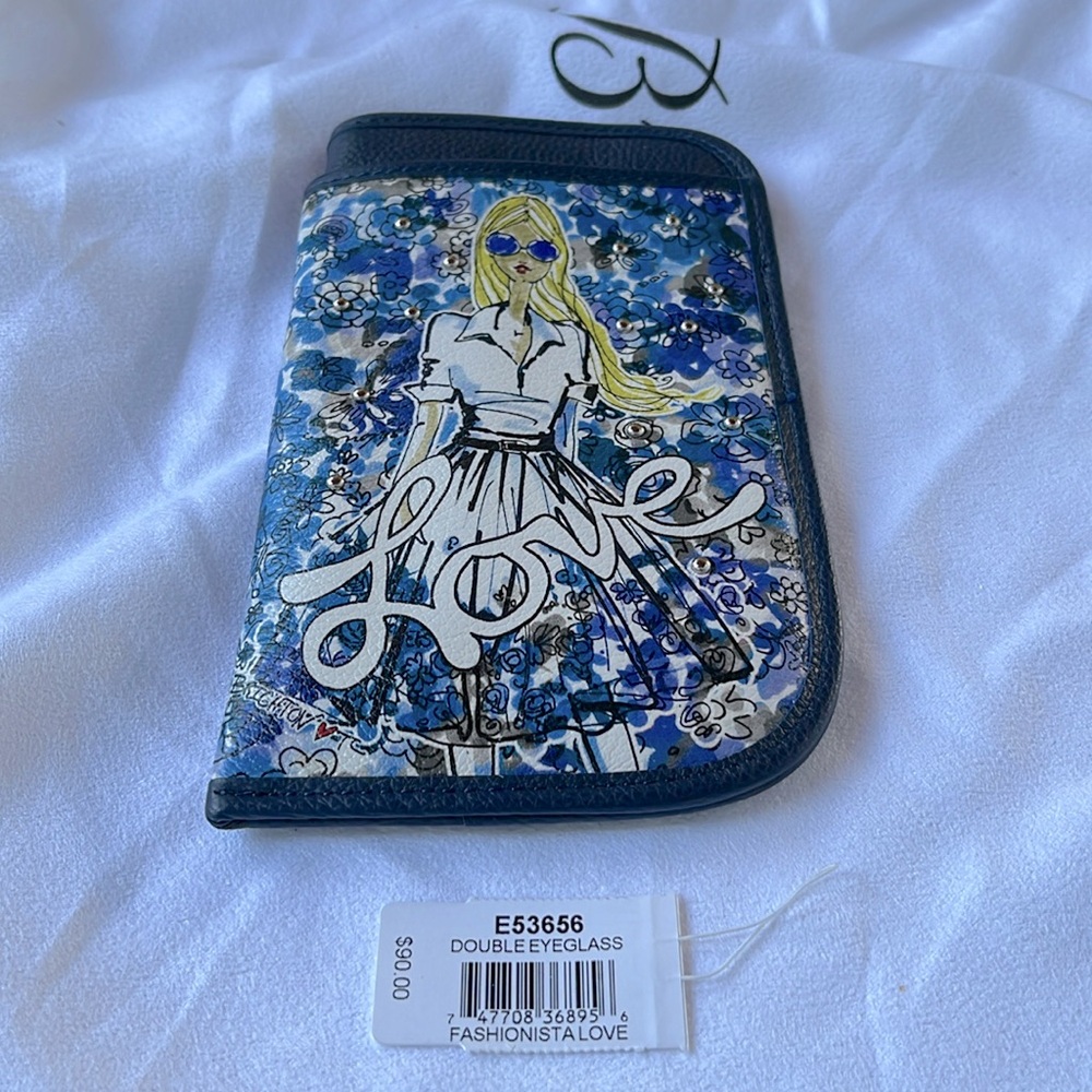 COPY - Blue floral bouquet love woman eyeglass holder.